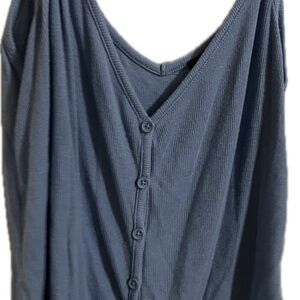 Forever 21 Blue Button-Front Tank Top